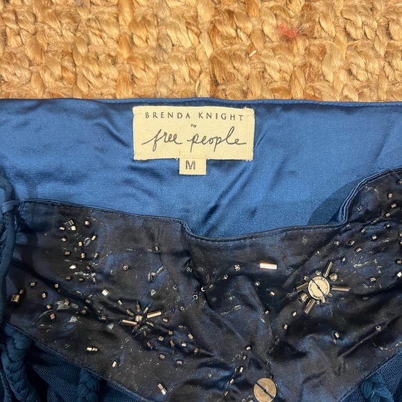 BLUE BRENDA KNIGHT FREE PEOPLE COLLAB MAXI SKIRT - Picture 5 of 8